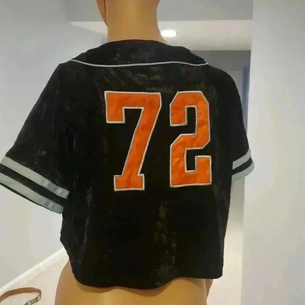 Pony velvet cropped baseball jersey - Picture 5 of 7